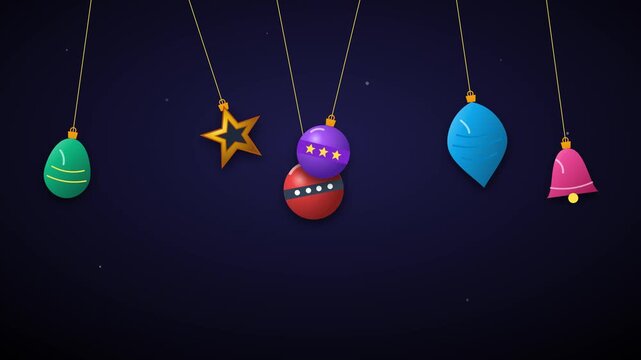 Decorative hanging ornaments golden holiday decoration animation