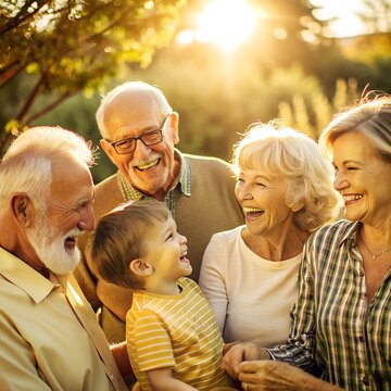 Three Generations Sharing Joyful Evening Together