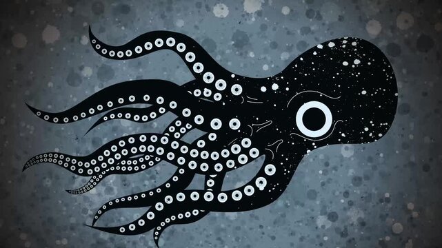 kraken octopus swimming beneath the ocean with massive tentacles