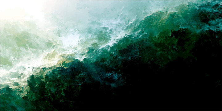 Powerful ocean wave breaking with white foam and deep blue water creating a dramatic natural scene.