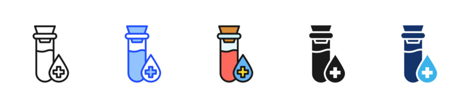 Blood Test Icon Collection With Multiple Styles