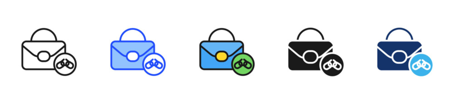 Broken Chain Icon Collection With Multiple Styles
