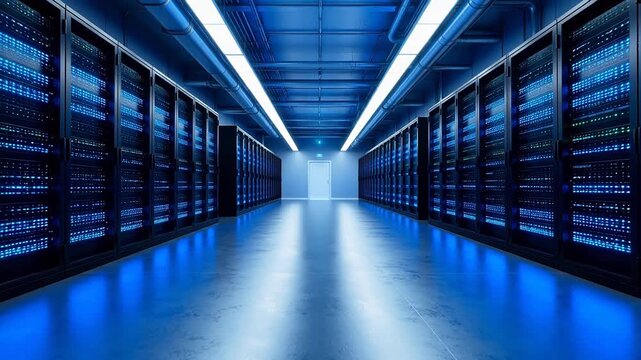 server room with rows of data servers