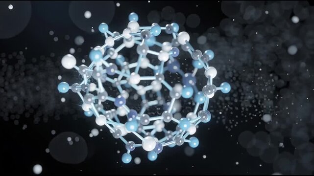 Molecular structure in space animation.