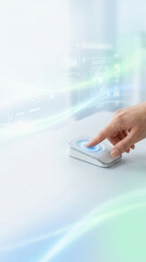 Fototapeta premium Hand biometric scanner for secure identification and access control