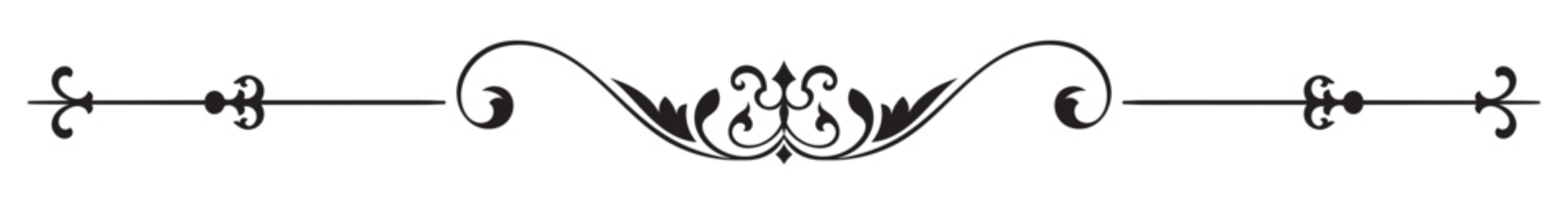 Decorative Flourish Divider with Vintage Scroll Ornament