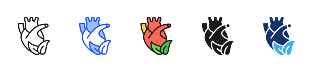 Fototapeta premium Healthy Heart Icon Collection With Multiple Styles