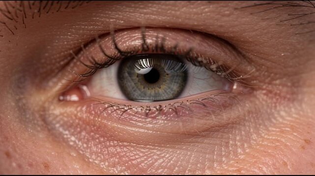 Close up of human eye blinking.