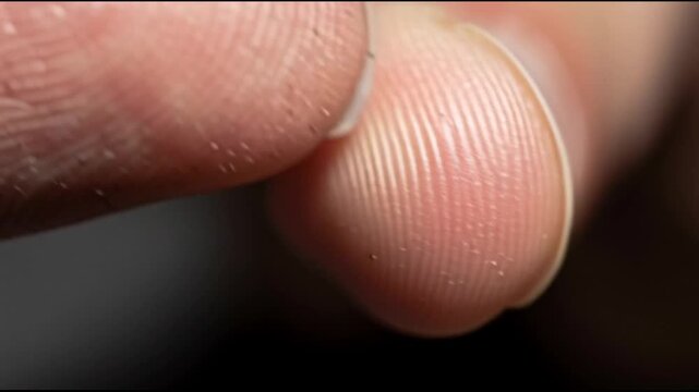 Closeup of human finger print detail.