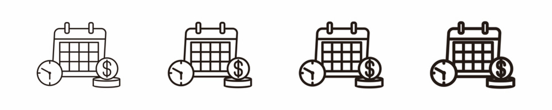 Long-Term Profit  Icon Set Different Style Collection