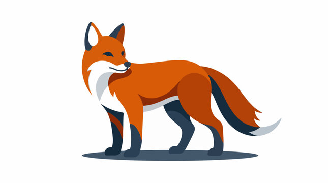 A colorful illustration of a fox with orange, white, and black fur