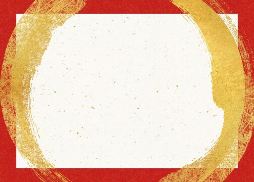 紅白と金粉和紙の背景テクスチャ