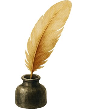 feather pen and ink tshirt design tattoo art