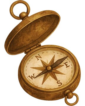 antique compass on a white background tshirt design tattoo art