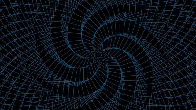Abstract 4K Motion Graphic with Rotating Geometric Radial Pattern and Transparency
