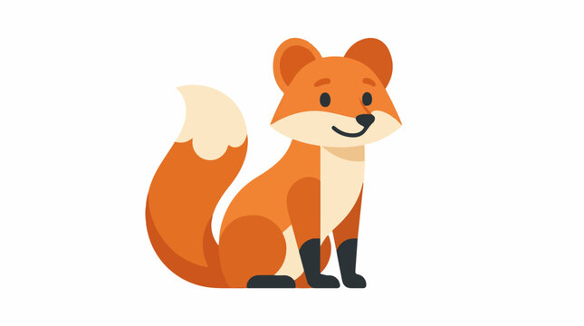 A cute orange fox with a fluffy tail and a smile