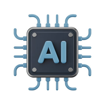 Close-up of AI chip with circuit connections