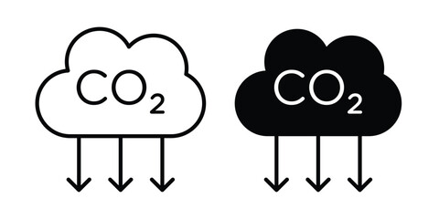 CO2 emissions icon in line art design vector concepts © Surya