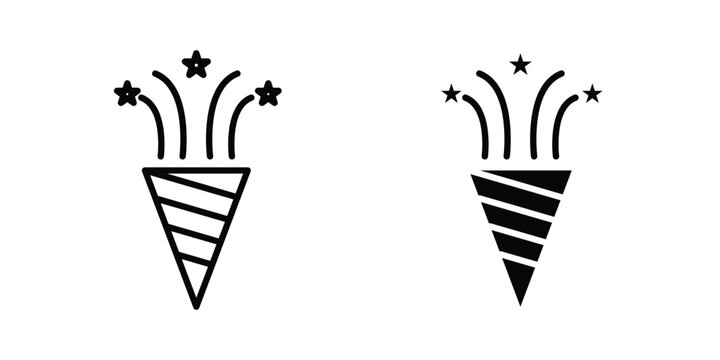 Confetti icon in line art design vector concepts