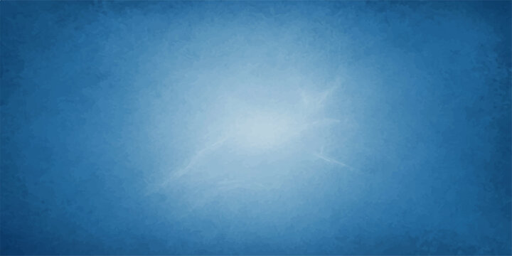 Blue grunge abstract blue sky background with clouds, smoke, light texture and vintage aged wallpaper design in dark and bright blue tones