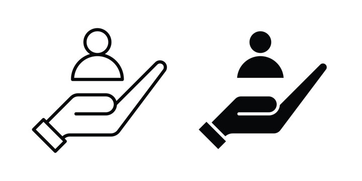 Customer care icon in line art design vector concepts