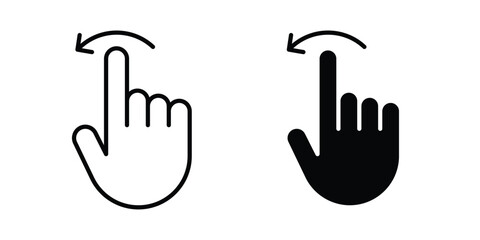 Fototapeta premium Finger swipe icon in line art design vector concepts