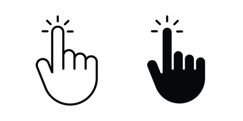 Fototapeta premium Hand click icon in line art design vector concepts