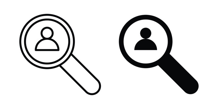 Job candidate icon in line art design vector concepts