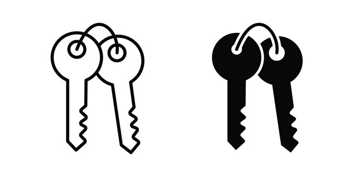 Keys icon in line art design vector concepts