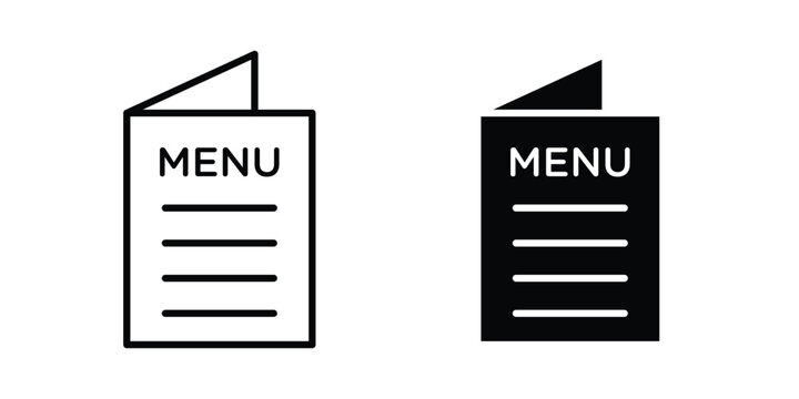 Menu icon in line art design vector concepts