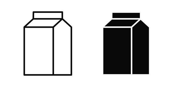 Milk icon in line art design vector concepts
