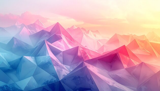 Minimal triangle pattern abstract background with subtle pastel gradient colors