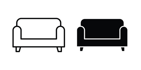 Sofa icon in line art design vector concepts © Surya