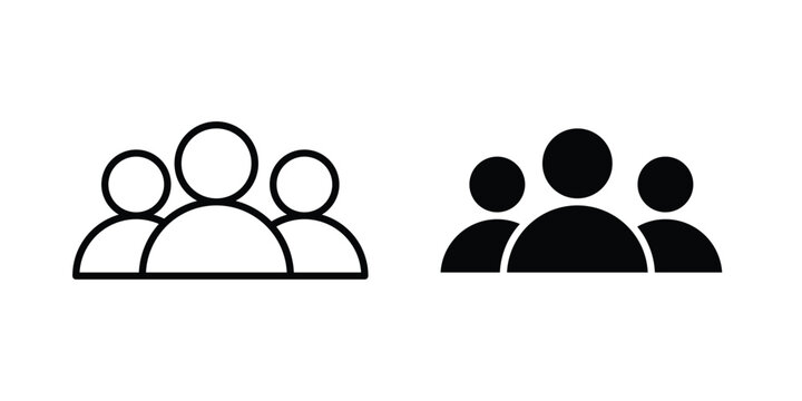 Team icon in line art design vector concepts