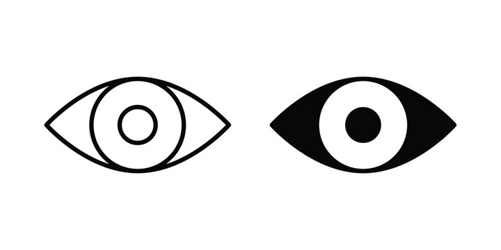 Vision icon in line art design vector concepts