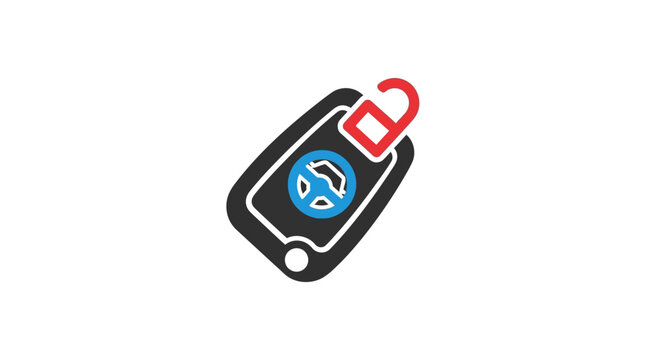 A digital icon representing an unlocked vehicle remote control device