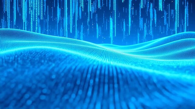 Digital wave with binary code