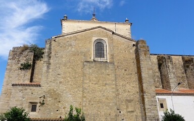 Fototapeta premium San Nicolás church medieval stone facade Plasencia Spain