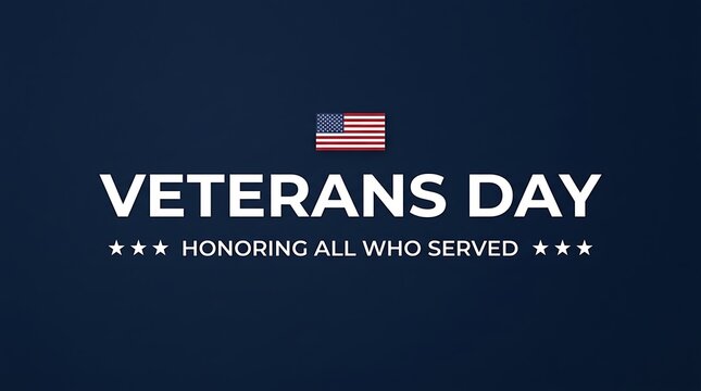 Veterans day honoring all who served graphic design on blue background