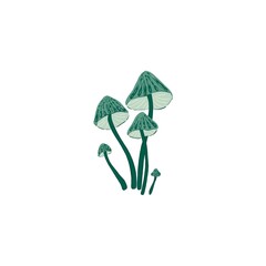Hand-drawn funny mushrooms drawing © Iryna