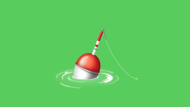 Fishing rod on green background.
