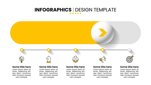 Infographic template. Slider with 5 points and icons
