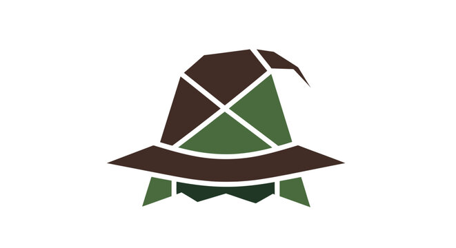 Brown and green puzzle hat.