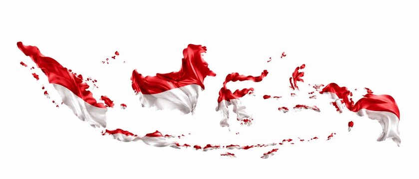 3d Abstract Indonesian archipelago silk flag cloth concept