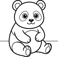 Fototapeta premium Cute panda bear sitting and smiling