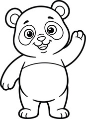 Fototapeta premium Smiling panda bear waving