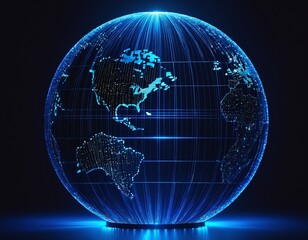 Naklejka premium Artificial intelligence business concept: holographic globe 