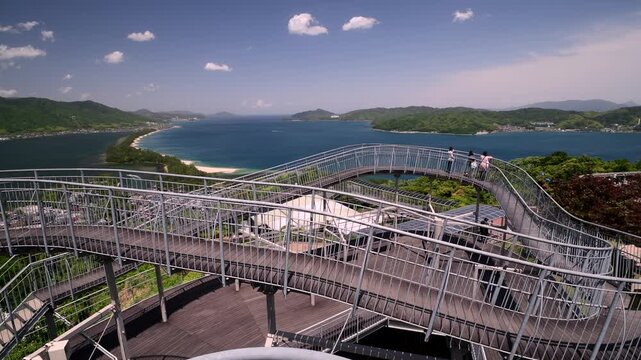 天橋立ビューランドの飛龍観回廊と天橋立