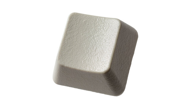 Single gray textured keyboard key, isolated on transparent background