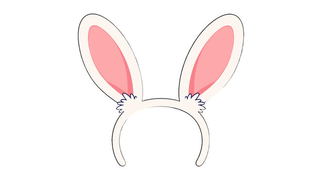 Bunny ear headband with pink inner ears vector illustration